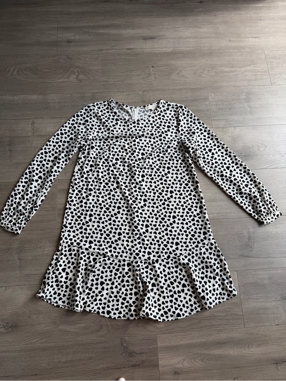 Ann Taylor Loft Black And White Heart Print Dress -  Size Small